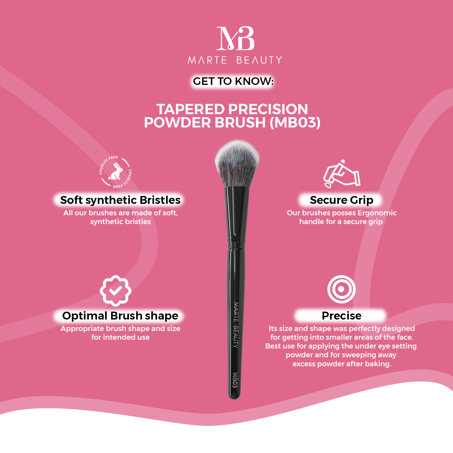 MB03- Tapered Precision Powder Brush